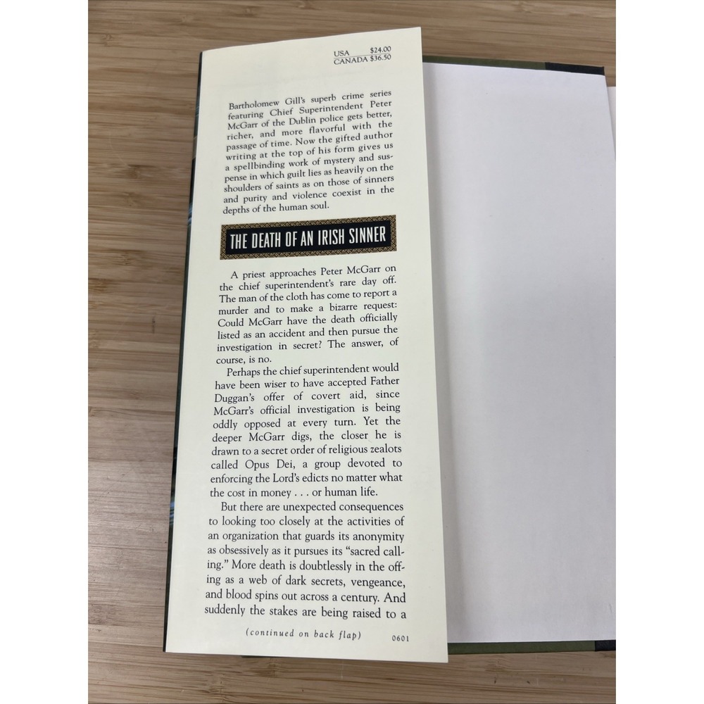 Signed 1st Ed. Bartholomew Gill - Death of an Irish Sinner. Inscribed Hardcover - Picture 6 of 6